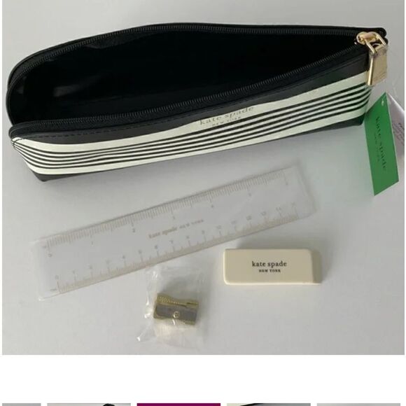KATE SPADE PENCIL CASE AND PEN AND PENCIL SET - Picture 6 of 9